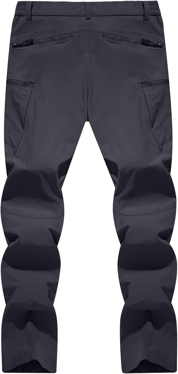 TACVASEN Men's Lightweight Hiking Tactical Pants Waterproof Quick Dry Cargo Work Rain Outdoor Pants 8 Pockets