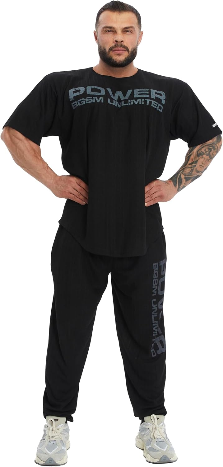 Men's Oversize Gym Fitness and Bodybuilding T-Shirt, Cotton O-Neck Lifestyle Top