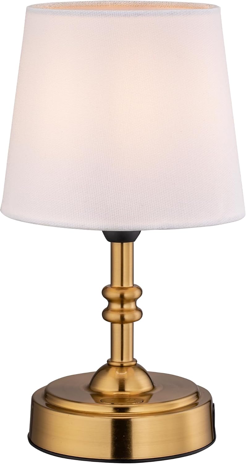 O’Bright Seraph mini – Cordless LED Table Lamp with Dimmer, Built-in Rechargeable Battery, 3-Level Brightness, Patio Table Lamp, Bedside Night Lamp, Ambient Light for Restaurant, Brushed Nickel