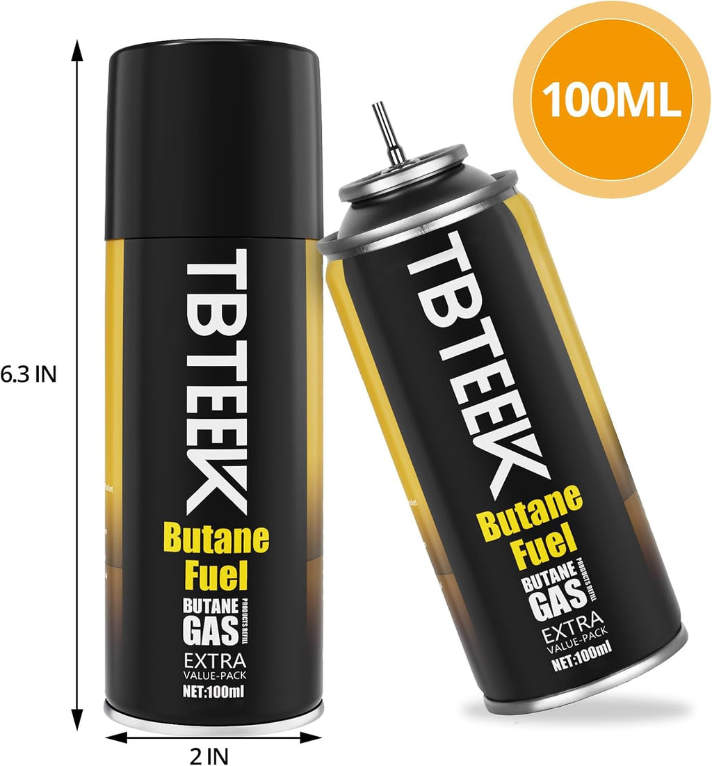 TBTeek Butane Refill, Ultra-Refined Lighter Fluid Refill, 100ml Butane Fuel Refill, Butane Canister for Torch Lighter, Butane Torch, Kitchen Blow Torch (3 Can)