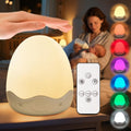 COOLNIGHT Egg Light for Nursery,10 Colors&Stepless Dimming Baby Night Light