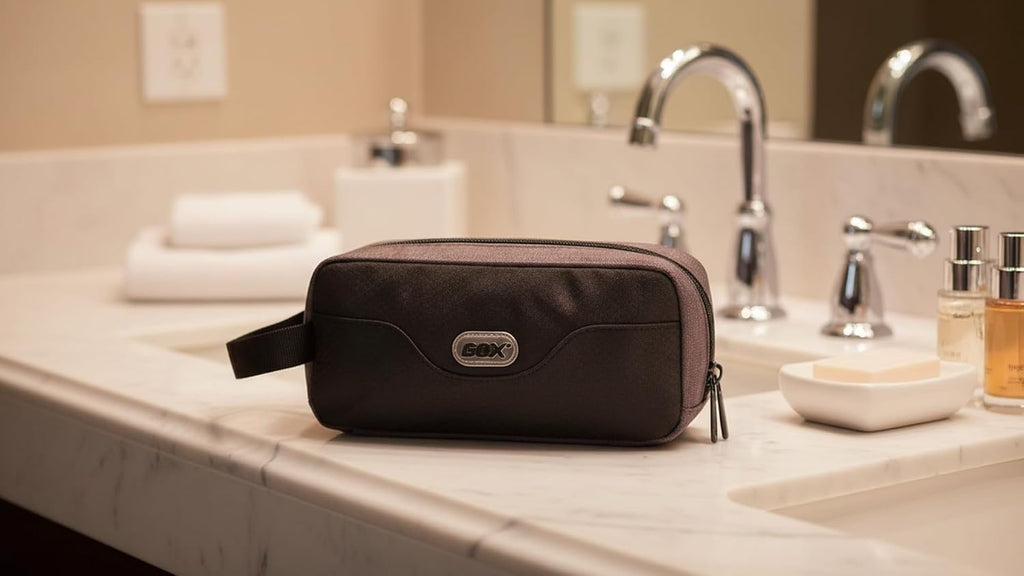 GOX Travel Toiletry Bag Dopp Kit Case for Men Multifunction Packing Organizer Pouch(Black)