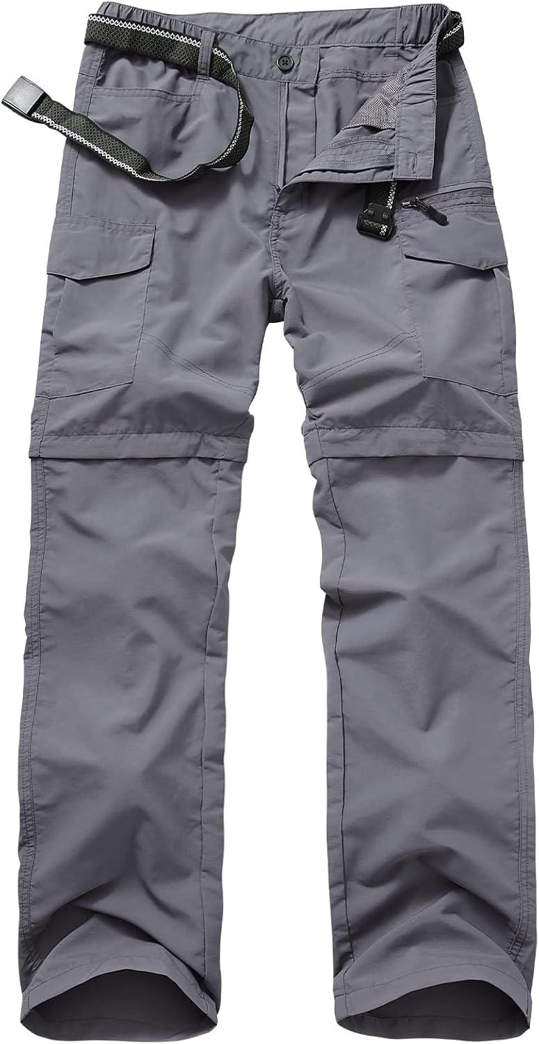 mixtiq Mens Hiking Convertible Pants Water-Resistant Quick Dry Pants