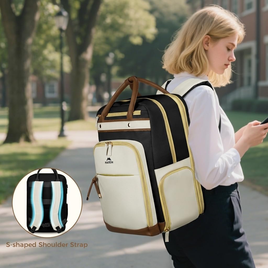 MATEIN Teacher Backpack with Organized Pocket, Lunch Backpack for Women
