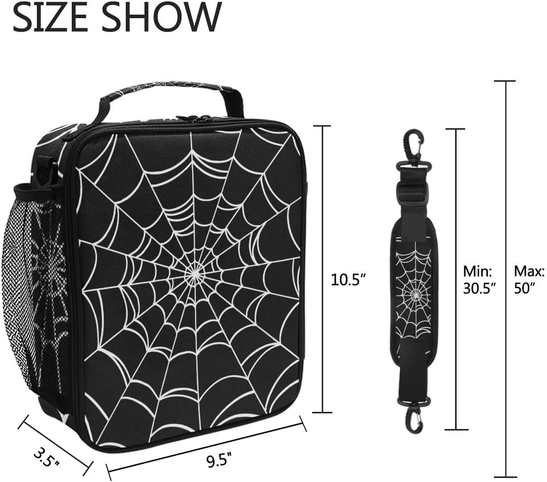 Goth Spider Web Lunch Box Insulated Lunch Bag Cooler Tote Bag