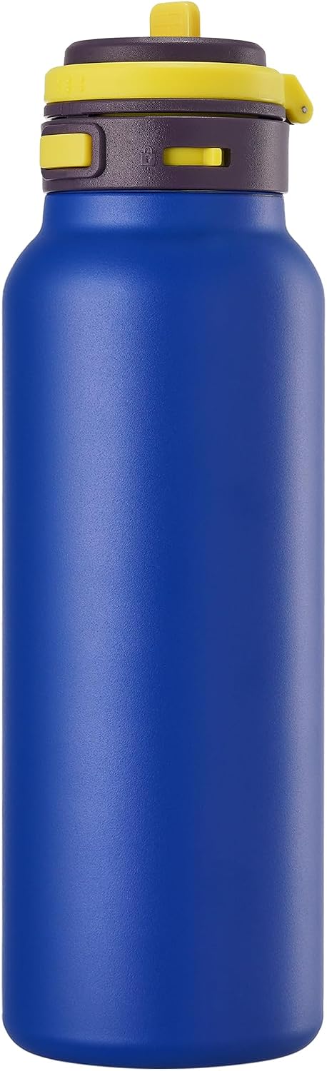 Fijinhom 24 oz Insulated Water Bottle, 2-in-1 Stainless Steel with Straw and Spout, Leak Proof,Fits in Car Cup Holder, 304 Stainless Steel with Wide Mouth, Great for Sports, Travel, Work (Green)