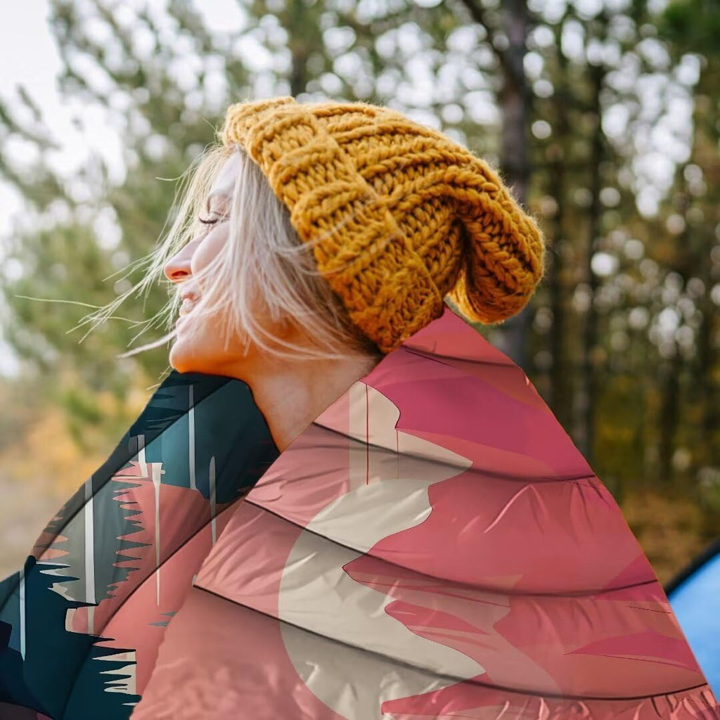 Yizheer Outdoor Puffy Lightweight Down Camping Blanket for Traveling,79x55