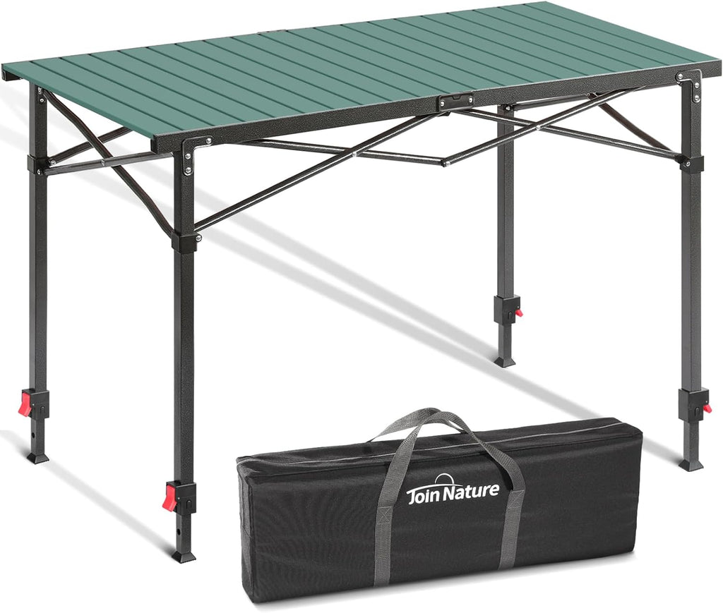 Portable Outdoor Adjustable Height Camping Table, Large for 2-6 Person