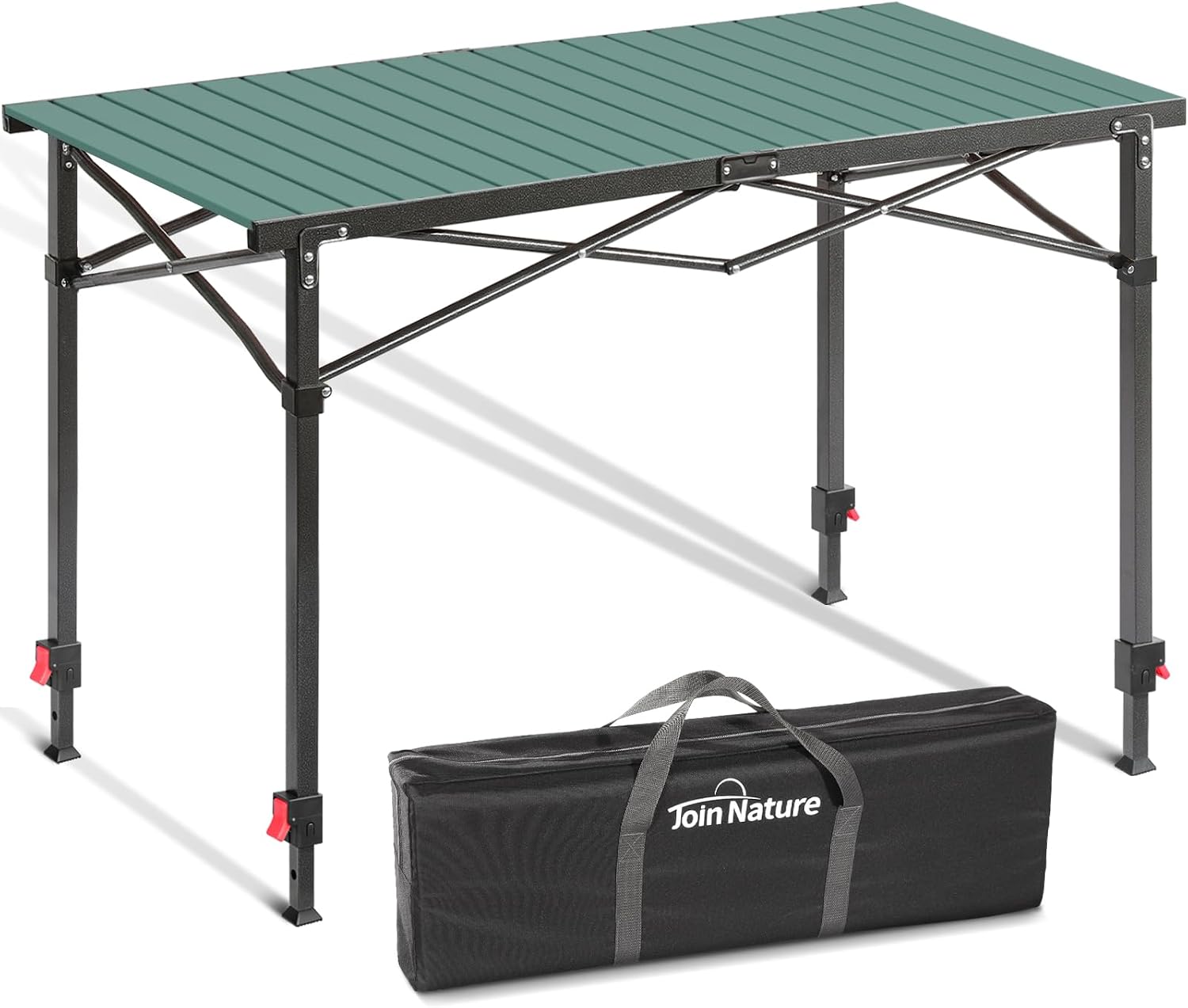 Portable Outdoor Adjustable Height Camping Table, Large for 2-6 Person