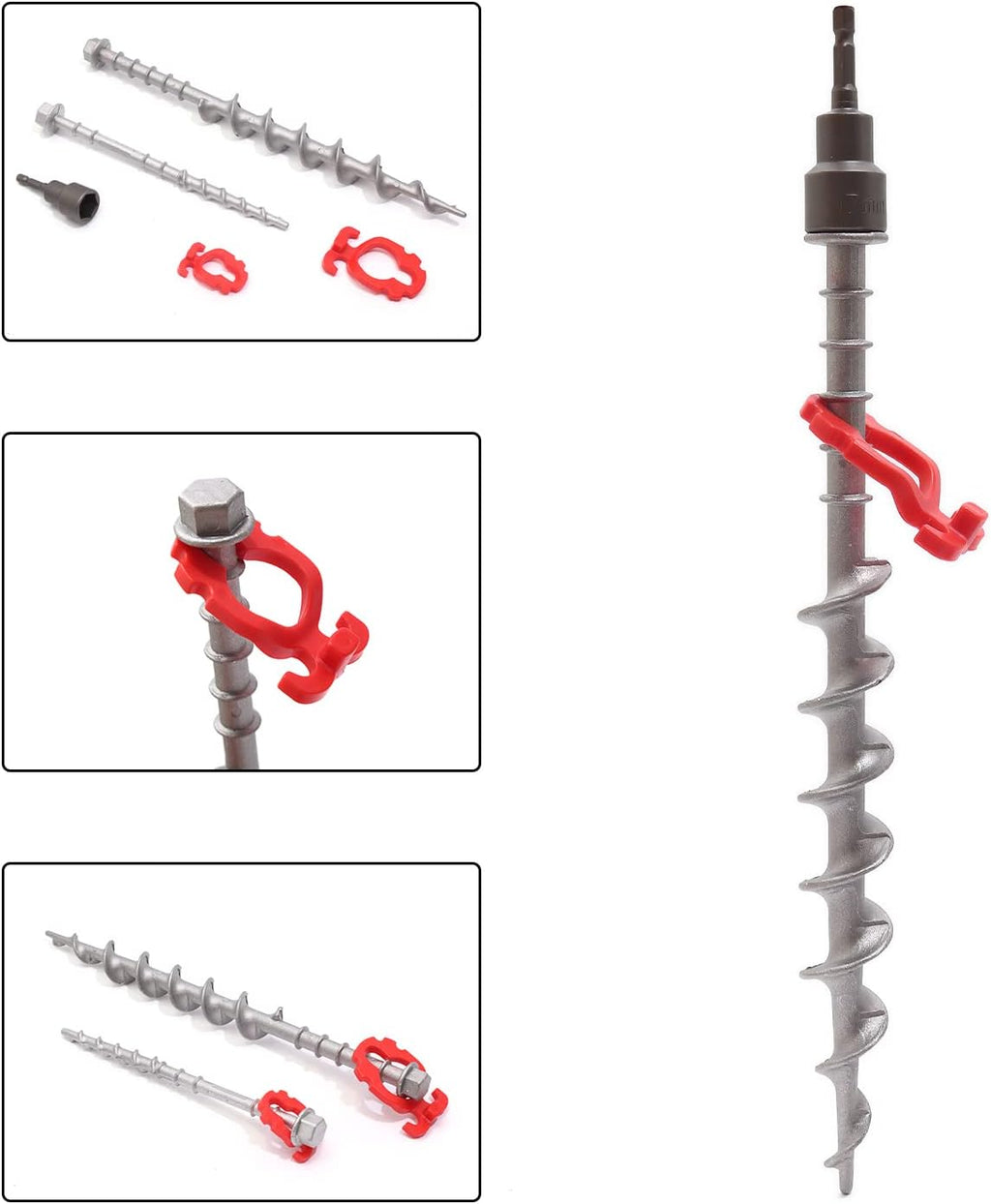 Aluminum Ground Anchors, 12-Pack Heavy-Duty Screw Stakes