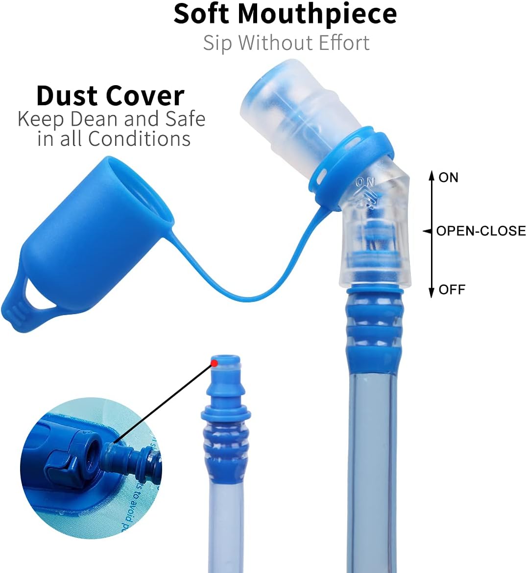 Mothybot 3L 2L 1.5L Hydration Bladder, Upgraded Leak Proof 50OZ/ 70OZ/ 100OZ 3 Liter Water Reservoir for Most Hydration Pack Replacement with Quick Release Insulated Tube & Auto Shut-Off Valve Outdoor