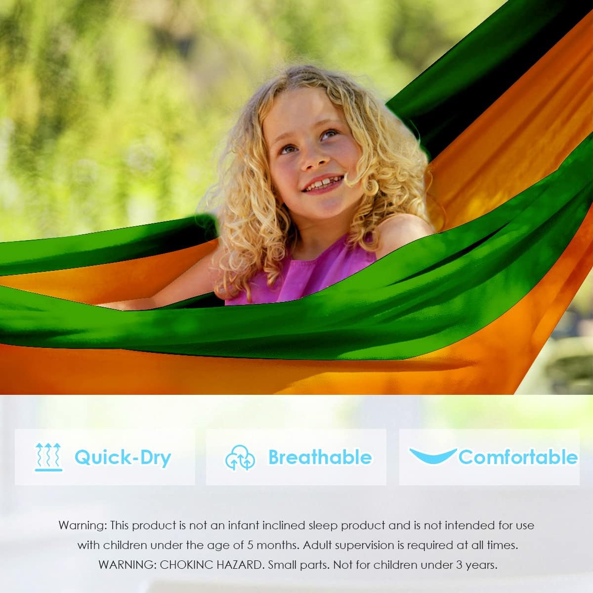 Grassman Kids Small Hammock for Camping Portable Hammock for Child Girls Boys Ultralight Backpack Mini Hammocks with Straps Orange