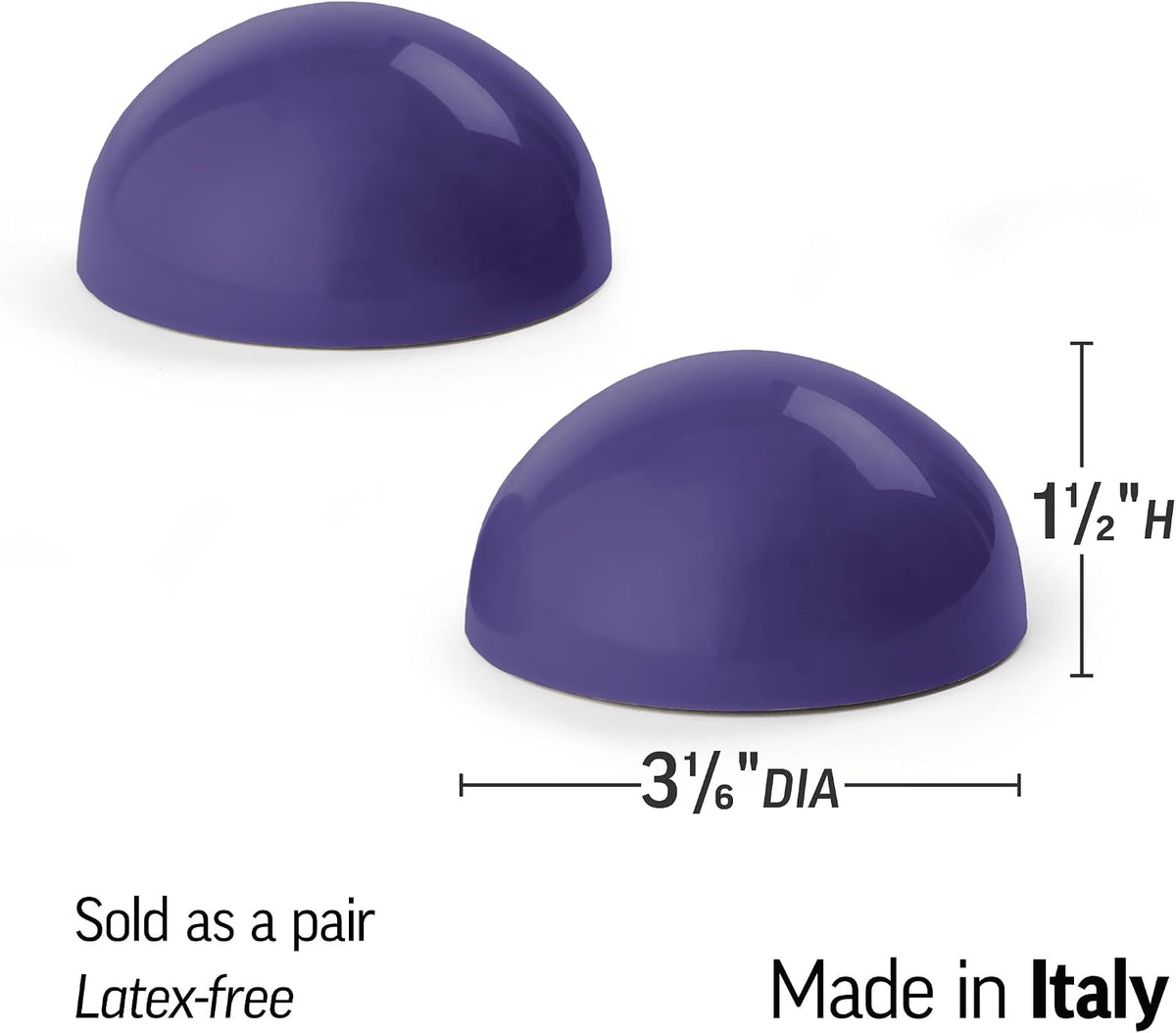 OPTP Half Balls (Pair) – Smooth Half Ball Set, Purple, 3 1/6"DIA x 1 1/2"H