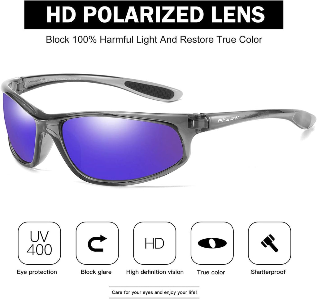 FAGUMA Polarized Sports Sunglasses For Men UV400 Protection