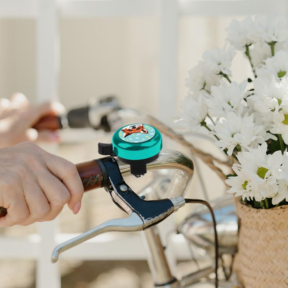 WIRESTER Green Aluminum Round Bike Bell, Classic Ring Bicycle Bell, Bike Accessories Bell Ring for Adults Kids Girls Boys