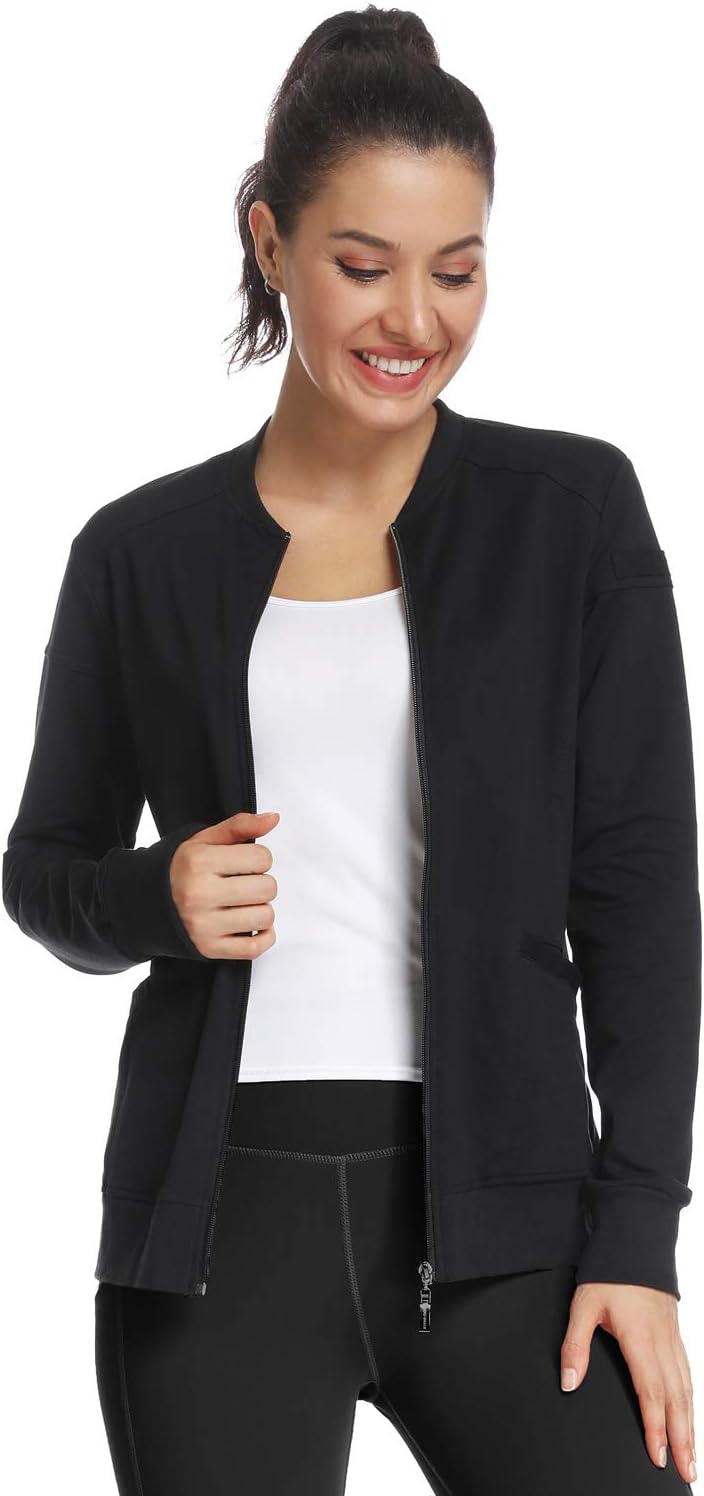 JEYONG Women's Zip Front Warm-Up Jacket