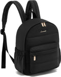 LOVEVOOK Mini Backpack Purse for Women, Small Puffer Lightweight Backpack, Casual Daily Daypack Purse for Women, back pack with Anti-theft Pocket for Travel-Black