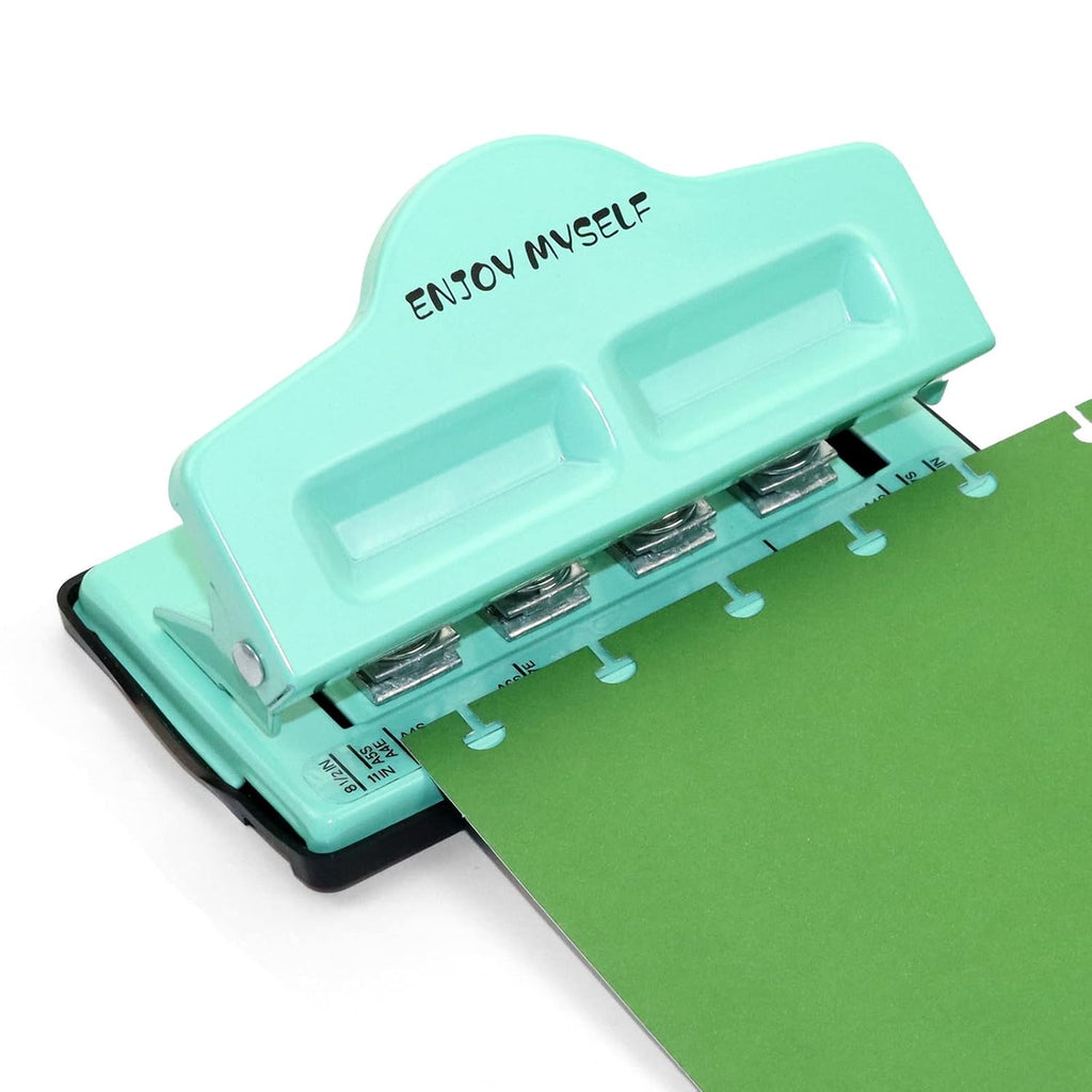 Mushroom Discbound Hole Punch, 4 Holes Mushroom Paper Puncher for Disc Bound Planner (Lake Blue)