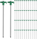 50 Pack Tent Stakes Heavy Duty 10 Inch Camping Stakes Yard Stakes Metal Tent Pegs for Ground Stakes Tent Spikes for Camping Garden Yard (Green)