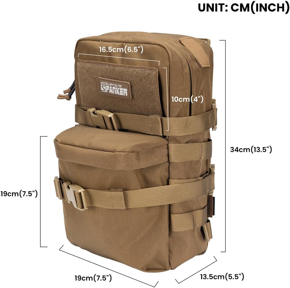 EXCELLENT ELITE SPANKER Tactical MOLLE Hydration Backpack Water Bladder Carrier Pack for Tactical Vest Backpack Plate Carrier