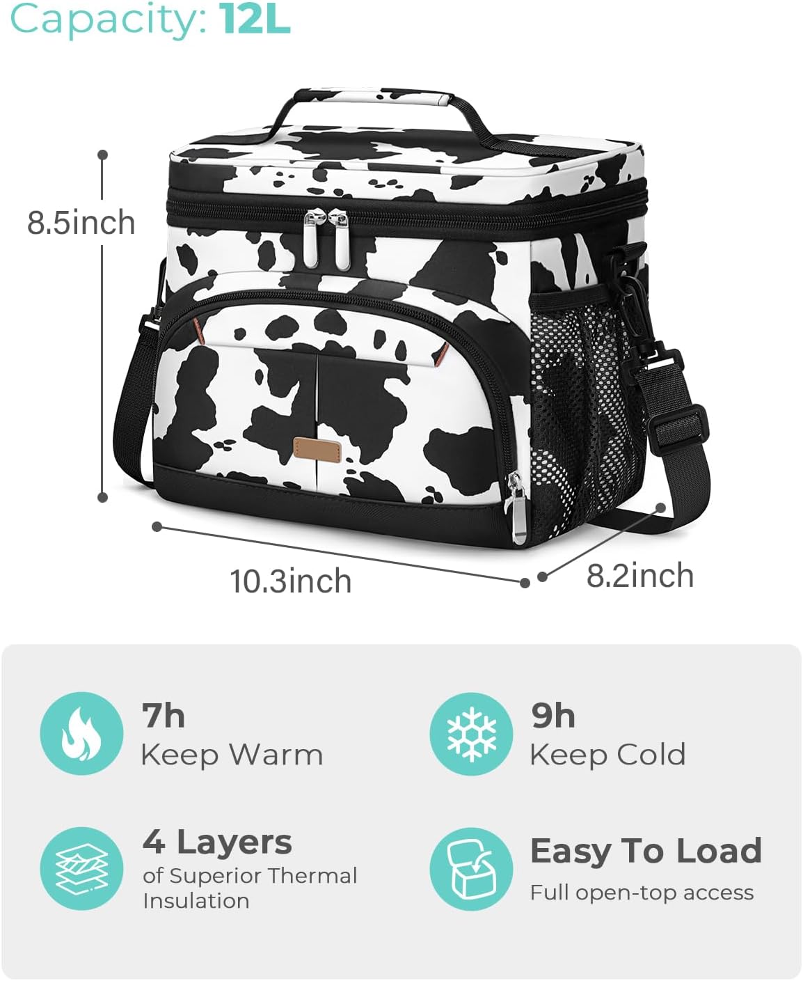 Pritent Lunch Box for Men Women Insulated Lunch Tote Cooler Bag Lunchbox
