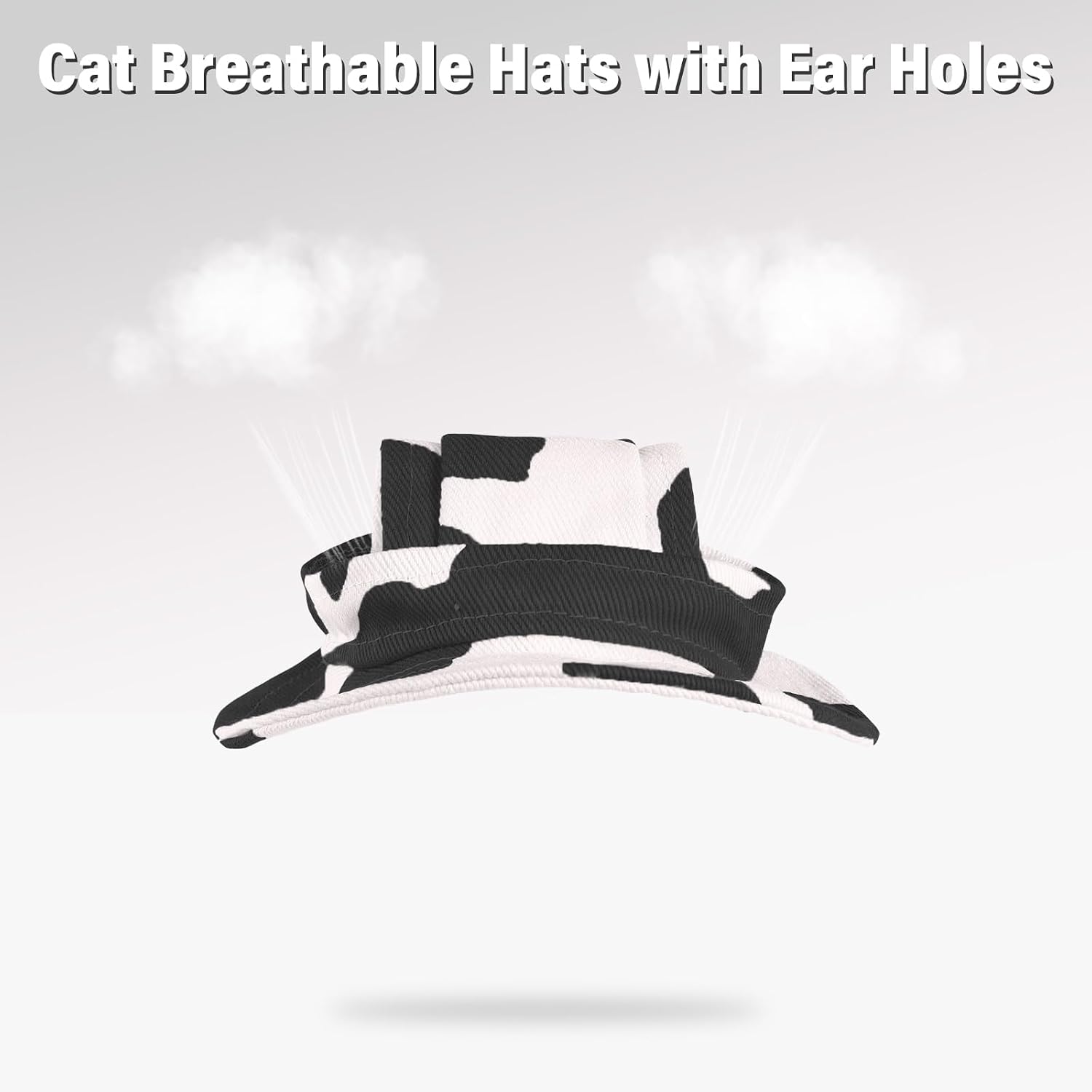 DENTRUN Cat Bucket Hat with Ear Hole, Cotton Birthday Bonnet for Small Pets