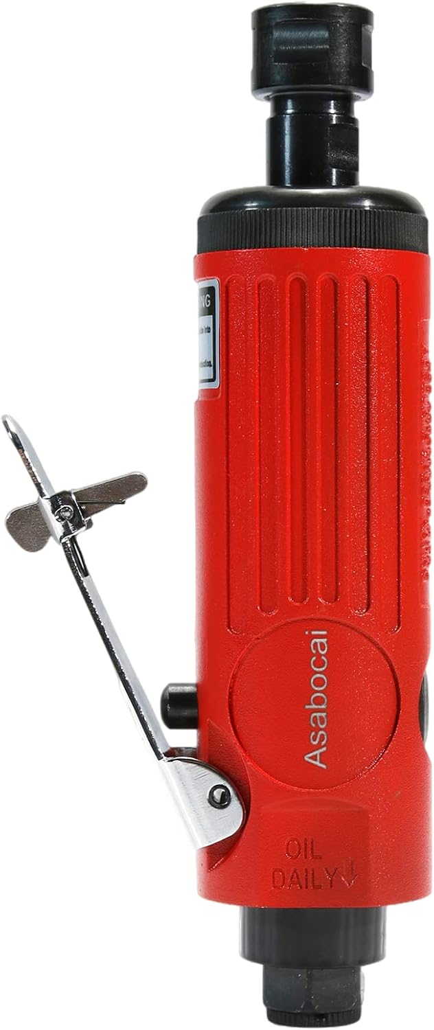 1/4inch Air Powered Die Grinder, Pneumatic Straight Die Grinder with 1/4"(6MM) and 1/8"(3MM) Collets,22000 RPM Rear Exhaust, Compact Size,Polishing Tool