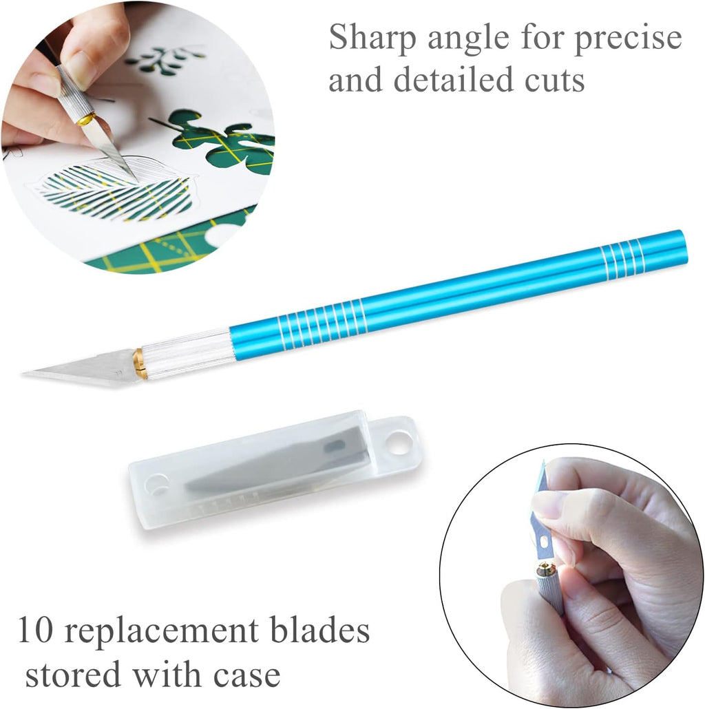 Rotary Cutter Set - Quilting Kit incl. 45mm Fabric Cutter, 5 Replacement Blades, A2 Cutting Mat, Acrylic Quilting Ruler and Sewing Clips, Craft Knife Set, Ideal for Crafting, Sewing, Patchworking