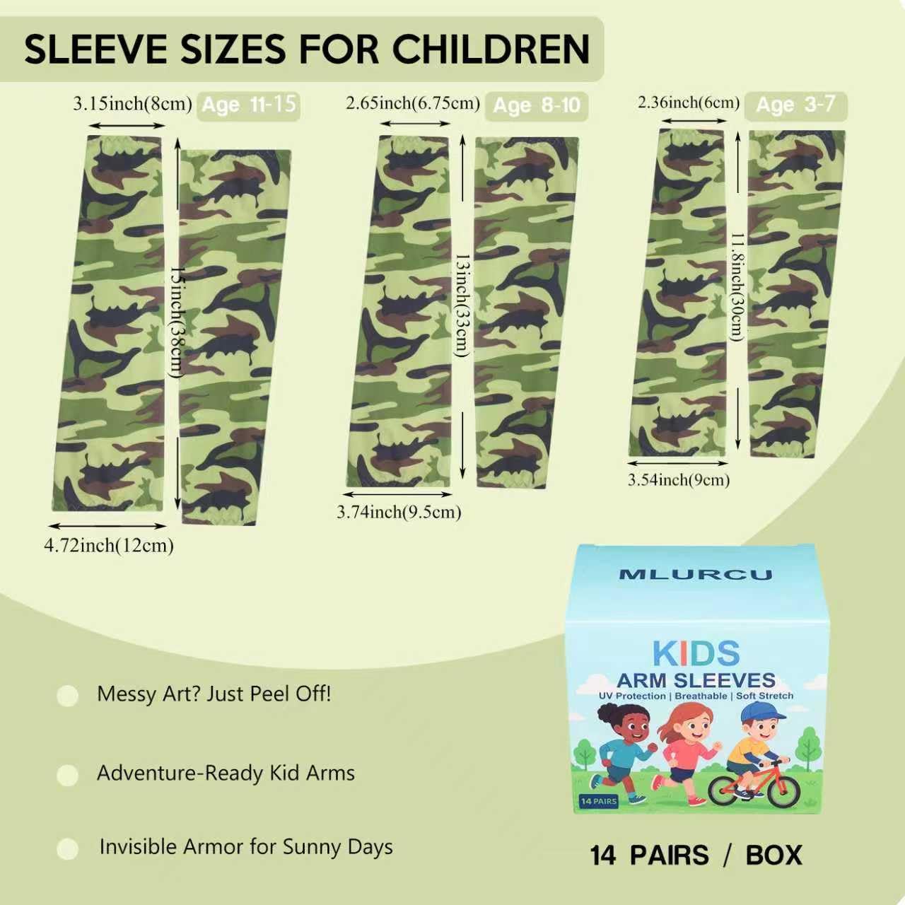 14 Pairs Arm Sleeves for Kids Youth Football Baseball Basketball UV Sun Protection Cooling Arm Sleeves for Boys Girls