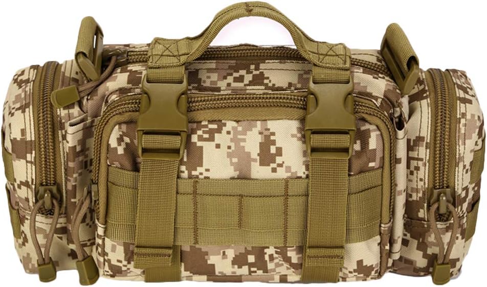 Utility 3P Military Tactical Duffle Waist Bags MOLLE Assault Shoulder Backpack Multifunction EDC Pouches Heavy Duty Fanny Packs (CP camouflage)
