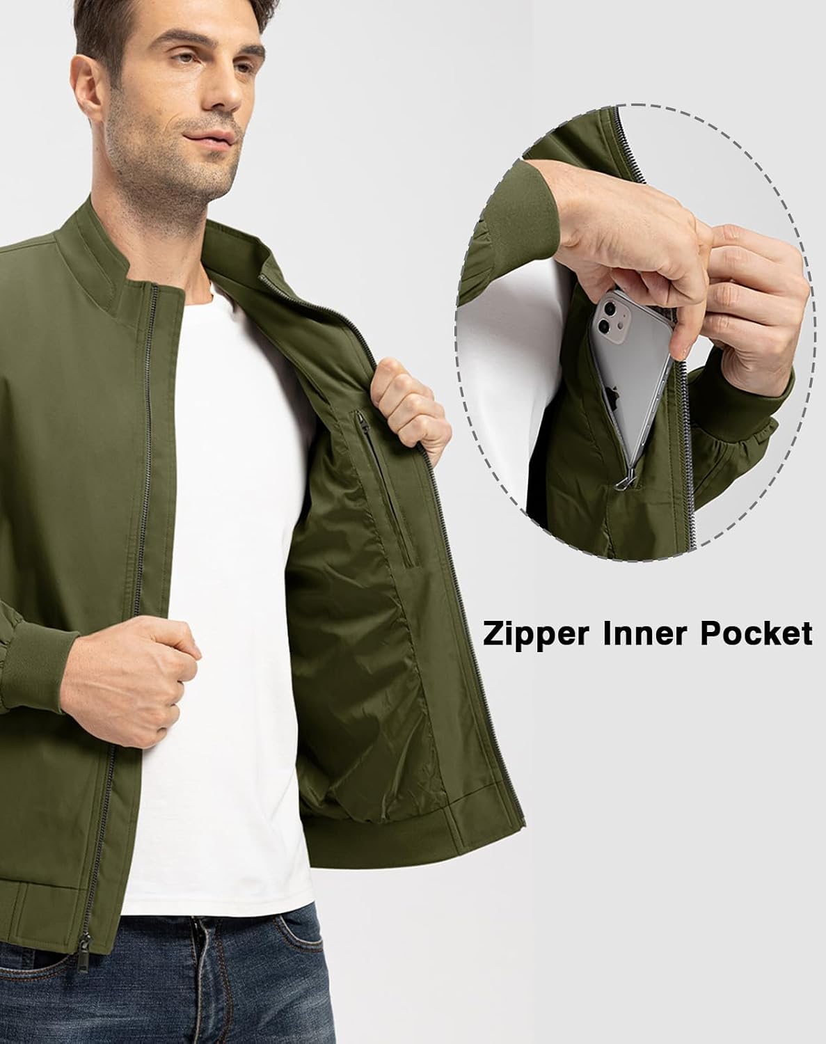 TBMPOY Men's Lightweight Jackets Casual Windbreaker Stylish Light Fall Spring Golf Work Dress Business