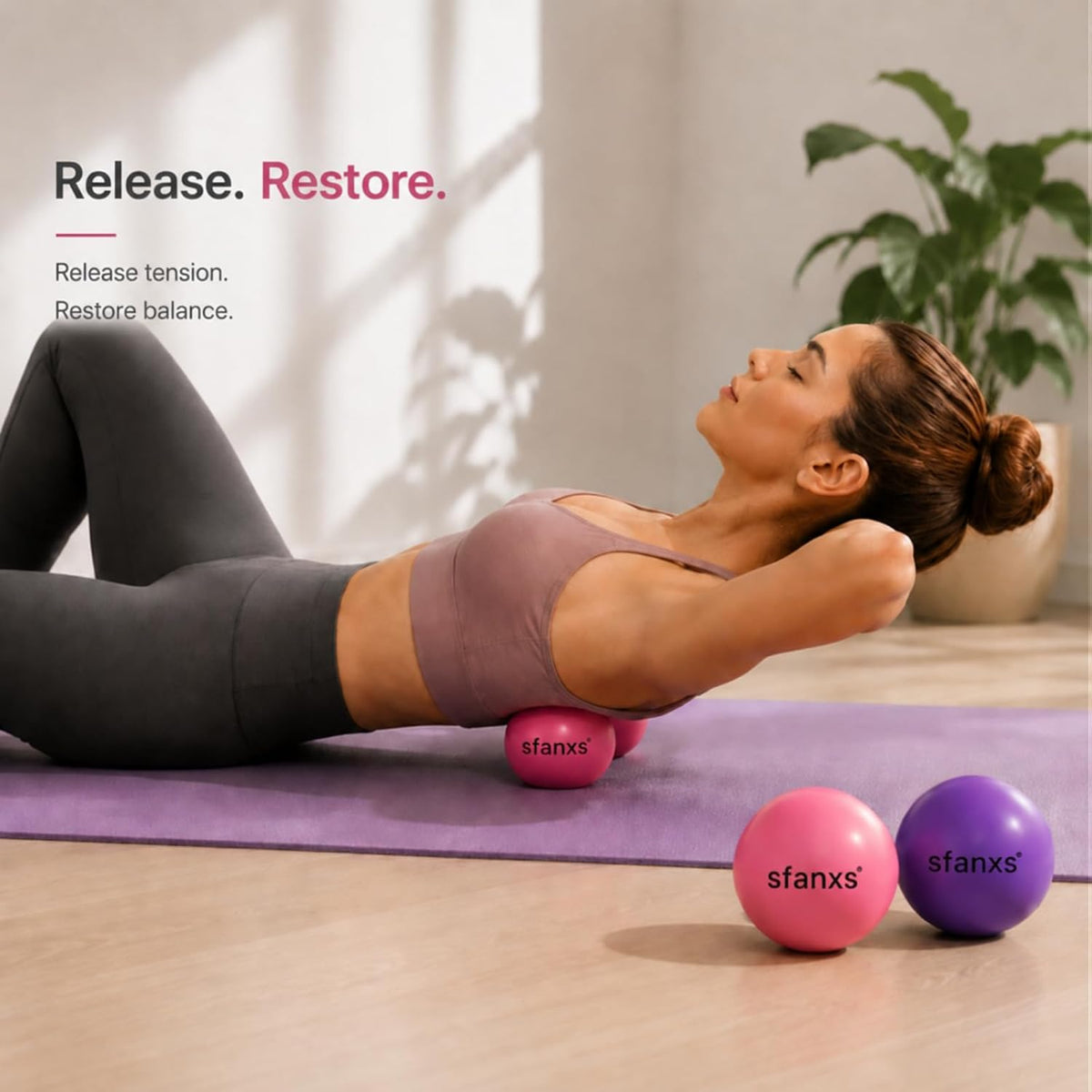 2 Pack Hip Flexor Release Ball Set with Pump, 4 Inch