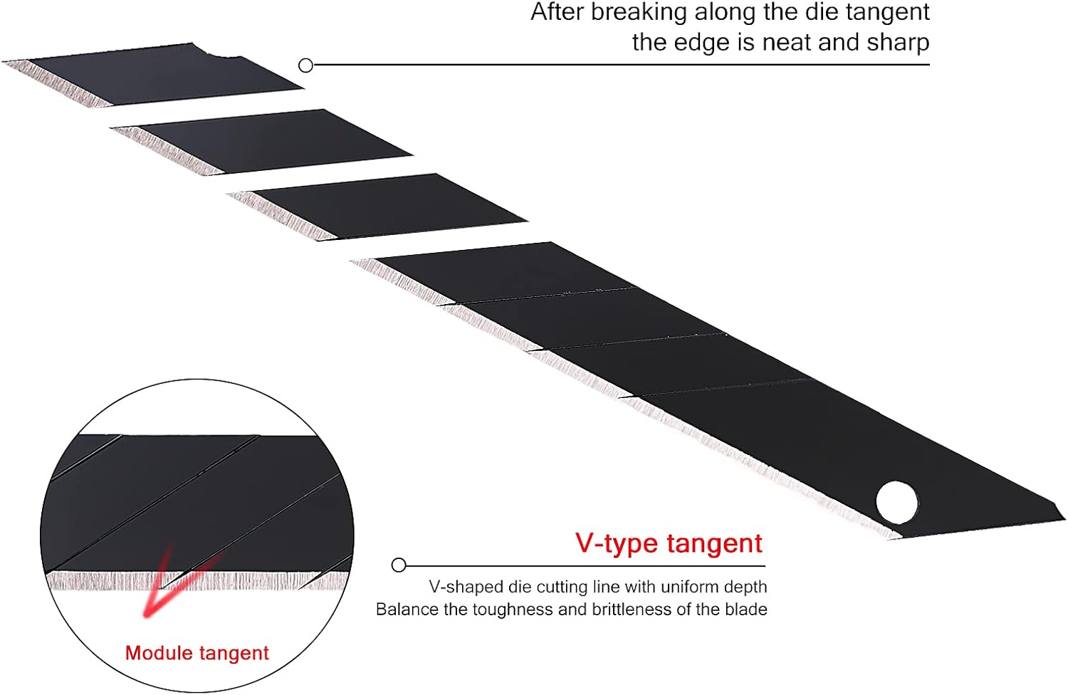 FOSHIO 100PCS 30 Degree Carbon Steel Snap Off Blades 9mm for Box Cutters Utility Knife Universal Art Knife Replacement Black Blades