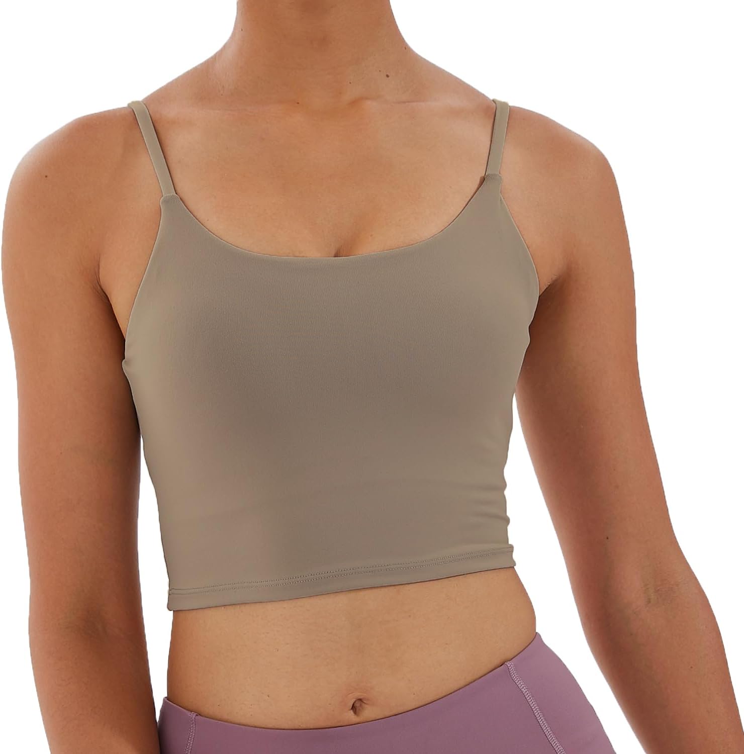 Women's Strappy Stretch Sports Bra Longline Yoga Tank Top Fitness Bra Workout Camisole Crop Tops for Teen Girl