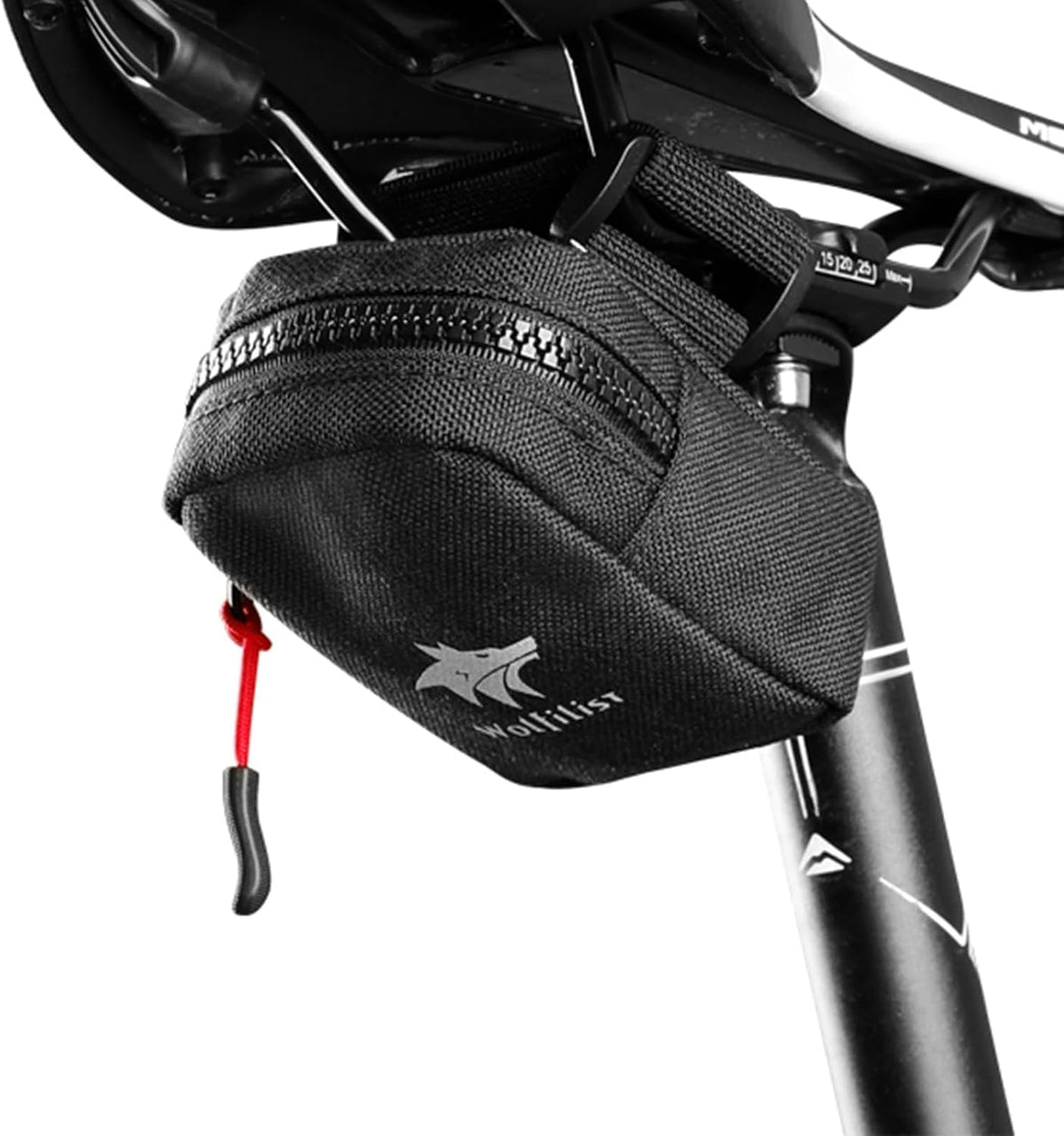 WOLFILIST Compact Bike Saddle Bag, Under Seat Bike Bag for Road & MTB