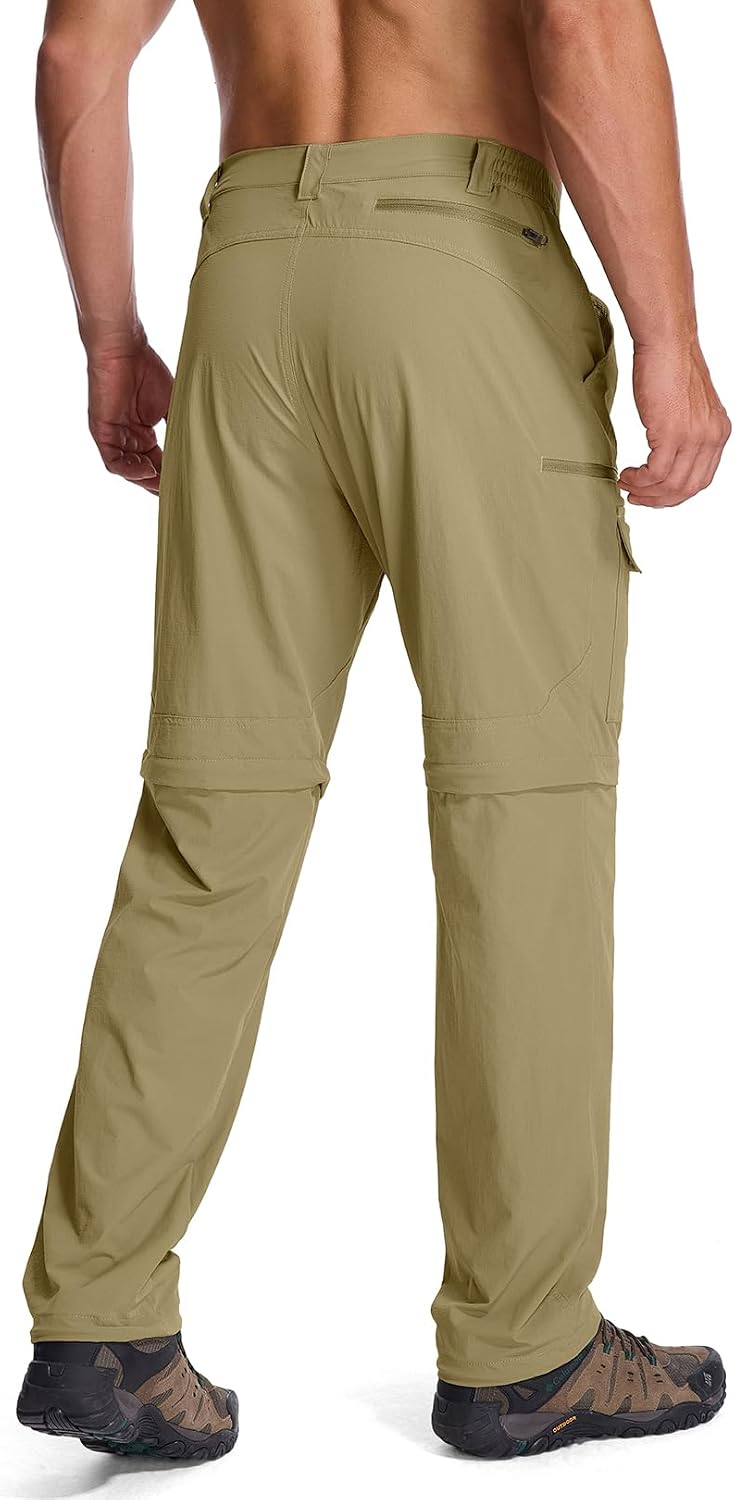 Mens Hiking Pants Cargo Safari Pants for Men Zip Off Outdoor Convertible