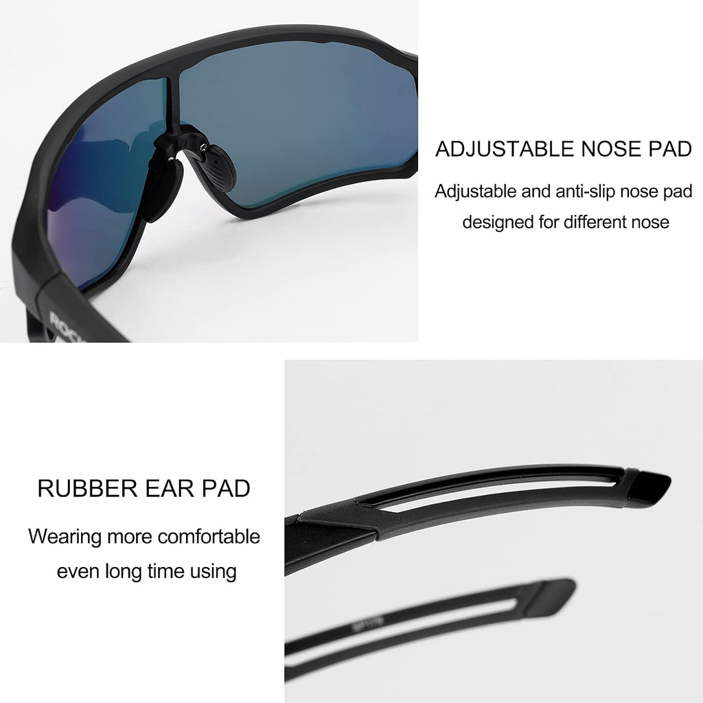 ROCKBROS Polarized Sports Sunglasses Anti-Glare HD Cycling Sun Glasses