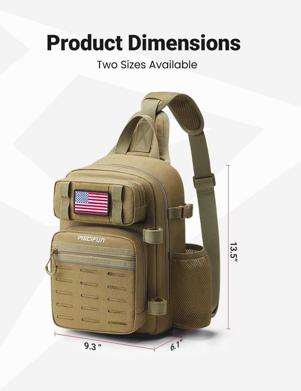 Piscifun Fishing Backpack Tackle Bag, MOLLE & 2 Rod Holders, Multi Storage