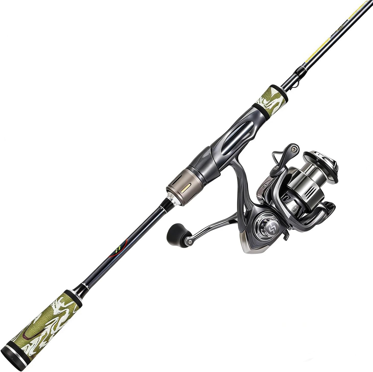 Sougayilang Spinning Combo – 30+24Ton Carbon Fiber 2-Piece Rod, M/MH Power, 19LB Drag, 5.2:1 Gear Ratio, Lightweight Saltwater Freshwater Kit for Bass, Trout, Salmon, Catfish (6’/7’ /7'6''Options)
