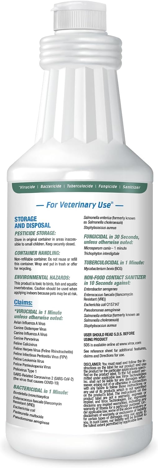 REScue One-Step Ready-to-Use Disinfectant Cleaner & Deodorizer – For Veterinary Use, Animal Shelters, Pet Foster Homes, Kennels, Litter Box – 32 Ounce RTU (Spray Nozzle NOT Included)