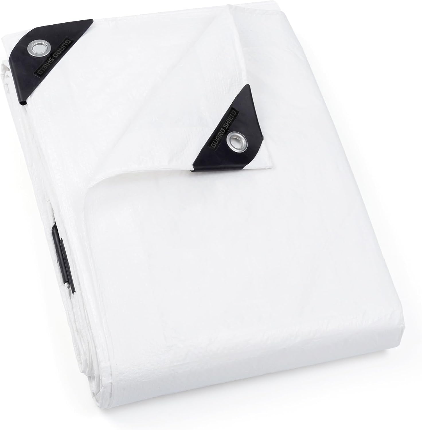 GUARD SHIELD Tarp White 12x12 Feet Multi Purpose Waterproof Poly Tarp Cover 5mil