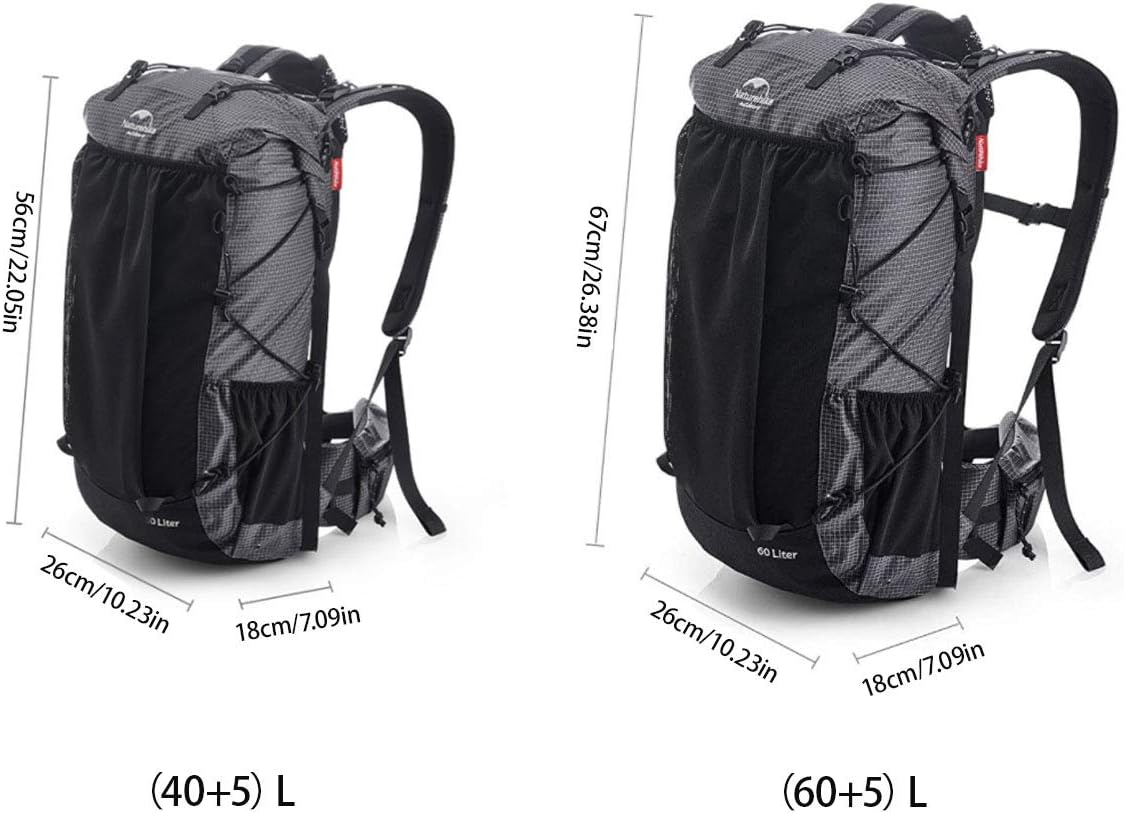 Naturehike 65L Internal Frame Hiking Backpack for Outdoor Camping Travel Backpacking, Ultralight Backpack for Adults