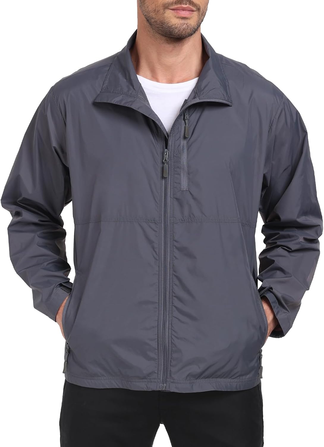Men's Windbreaker Jackets Lightweight Single-layer for Spring/Autumn