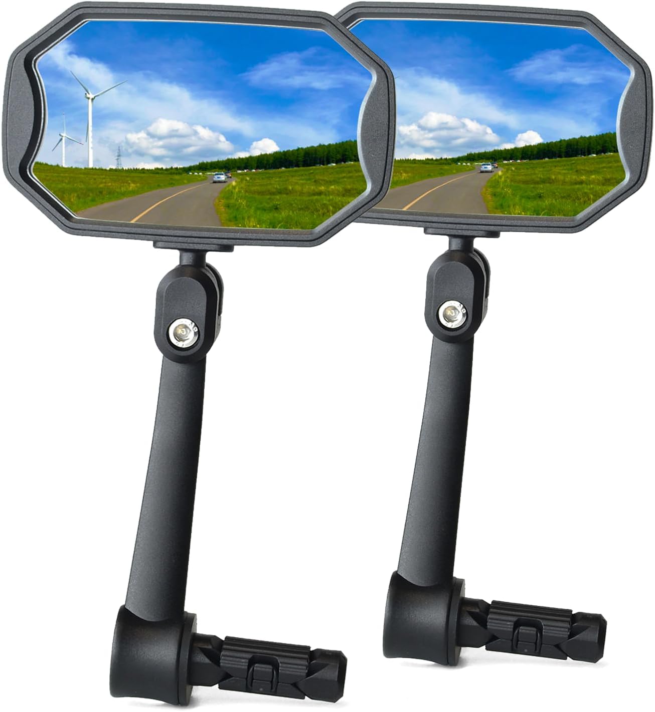 BriskMore Barend Mirror for E-Bikes & Scooters, HD Glass,1 Pair
