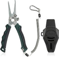 KANAMA 17-4 Stainless Steel Fishing Pliers, 7.5 Inch Rust Saltwater Fishing Pliers with Split Ring, Fish Hook Remover with Tungsten Carbide Braid Cutters, Non-Slip Handles Fishing Gifts for Men