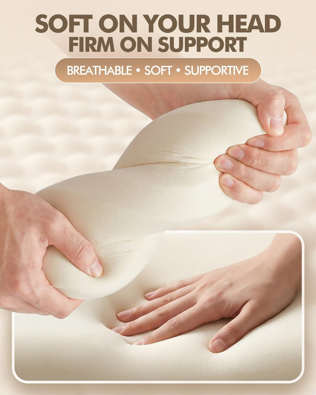 Travel & Camping Memory Foam Pillow, Compressible Portable Camp Pillow with Breathable Removable Cover, Soft & Firm Dual Comfort, Compact Backpacking Pillow for Tent & Outdoor Travel