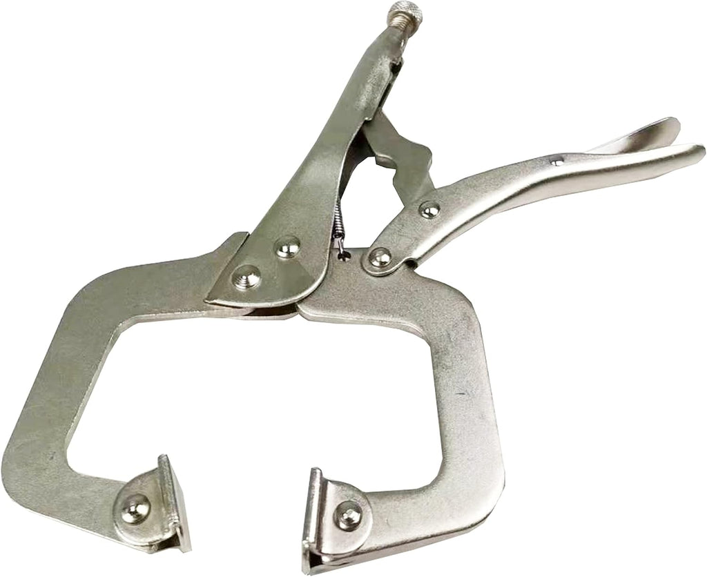 HFS (R) 11-Inch Locking C-Clamp Pliers, 10-Pack Heavy-Duty Welding Clamps with Swivel Pads, Heat-Treated Steel, 4-Inch Jaw Opening