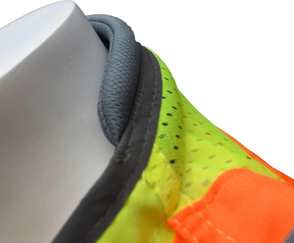 Radians SV55 Class 2 Heavy Woven Two Tone Engineer Vest with Padded Neck to Support Extra Weight in Cargo Pockets, Green, Large