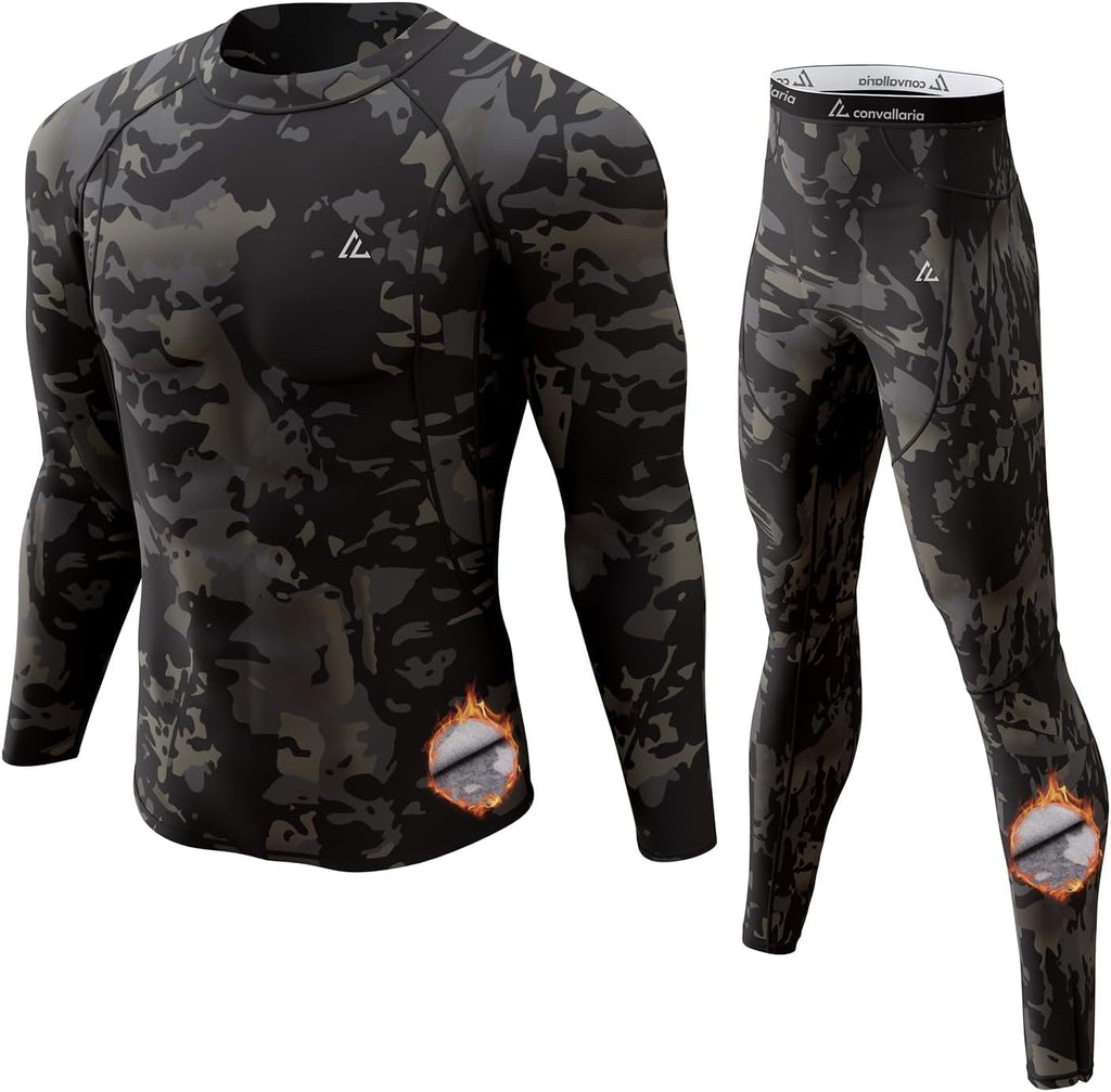 Mens Thermal Underwear Long Johns Set Cold Weather Hunting Base Layer