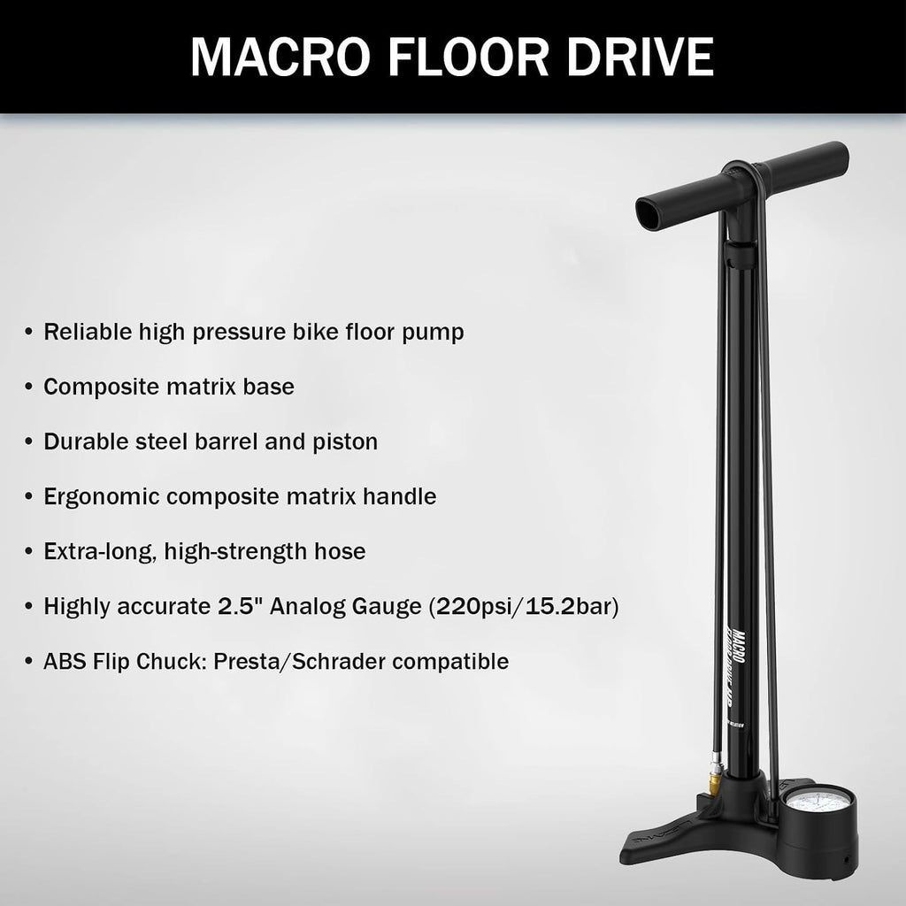 LEZYNE Macro Floor Drive High Pressure Bicycle Pump
